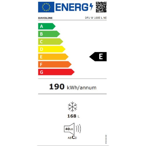 FREEZER VERTICAL  DFU 168E L ΛΕΥΚΟΣ E 142x55 168Lt